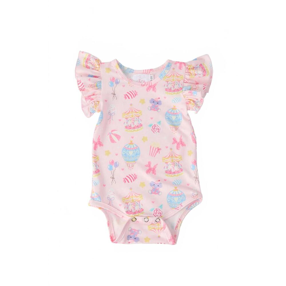 NEW MILA & ROSE girls off to the circus bodysuit in pastel